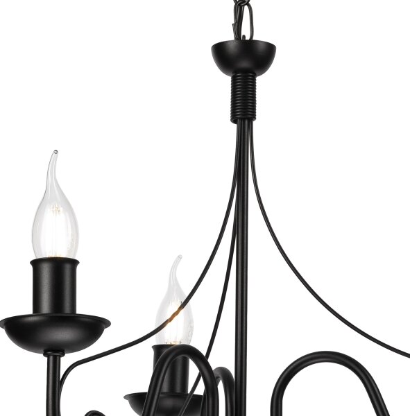 Luster na reťazi DONATO 3xE14/40W/230V čierna