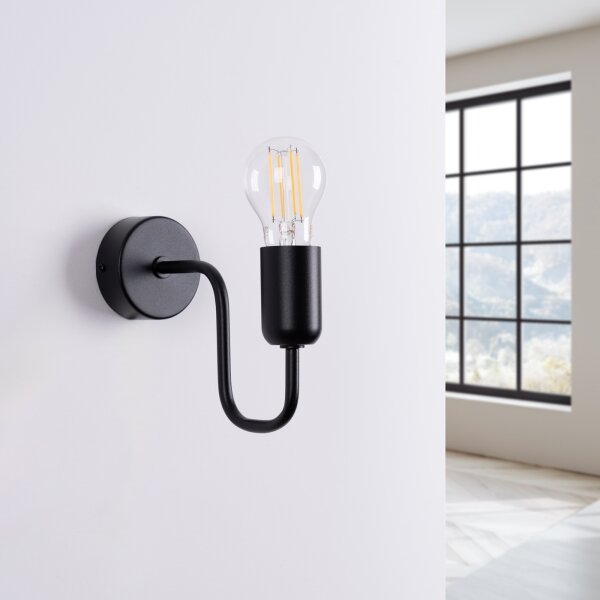 Sollux SL.1445 - Nástenná lampa VECTOR 1xE27/15W/230V čierna
