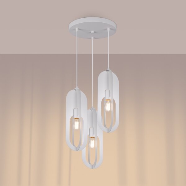 Sollux SL.1361 - Luster na lanku NICUS 3xE27/15W/230V biela