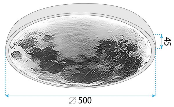 Toolight Moon, LED nástenné svietidlo 50cm, 35W, 4000K, APP1806-CW, OSW-04352