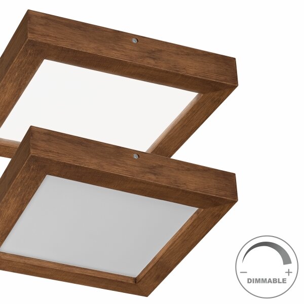 Brilagi-LED Stmievateľné svietidlo WOODY FRAME LED/24W/230V dub 30x30 cm IP44 + DO