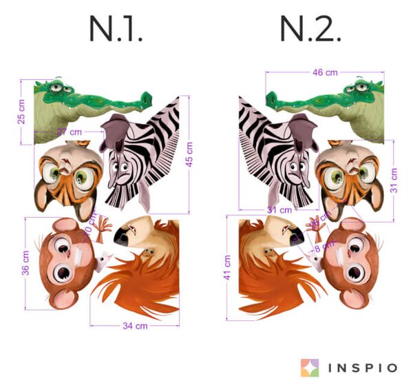 INSPIO-textilná prelepiteľná nálepka - Nálepky okolo dverí - Zoo