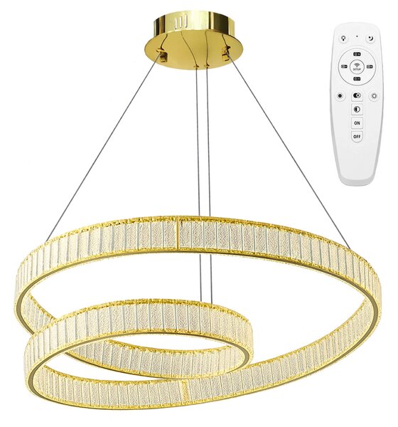 Toolight Toolight, LED závesné svietidlo 60cm, 72W, 3500lm, APP1767-CP, zlatá, OSW-04343