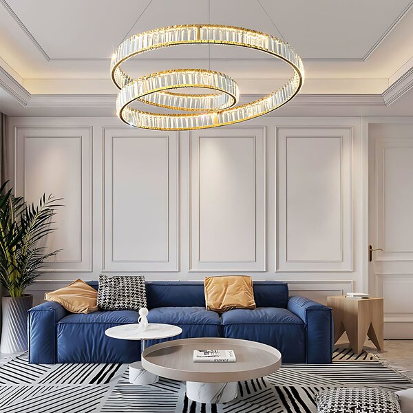 Toolight Toolight, LED závesné svietidlo 60cm, 72W, 3500lm, APP1767-CP, zlatá, OSW-04343