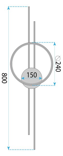Toolight Toolight, LED nástenné svietidlo 10W, 4000K, 500lm, APP1781-W, zlatá matná, OSW-06352