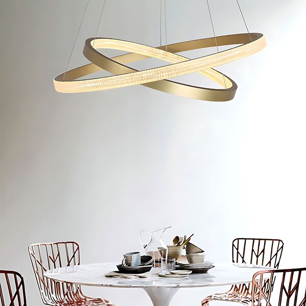 Toolight Toolight, LED stropné svietidlo 60cm, 55W, 3500lm + diaľkové ovládanie, APP1772-CP, zlatá matná, OSW-06351