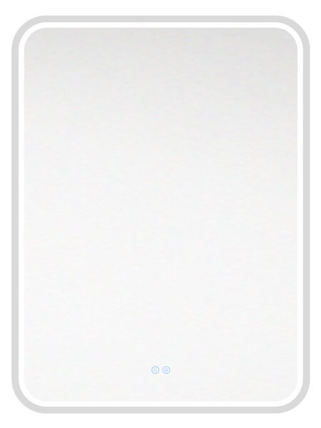 Mereo Mereo, LED zrkadlo hranaté 60x80 cm z ráme z brúsenej ocele, MER-CN171S