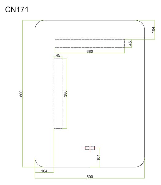 Mereo Mereo, LED zrkadlo hranaté 60x80 cm z ráme z brúsenej ocele, MER-CN171S