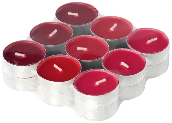 SADA ČAJOVÝCH SVIEČOK červené bobule 18 kus Ambia Home - Sviečky & svietniky
