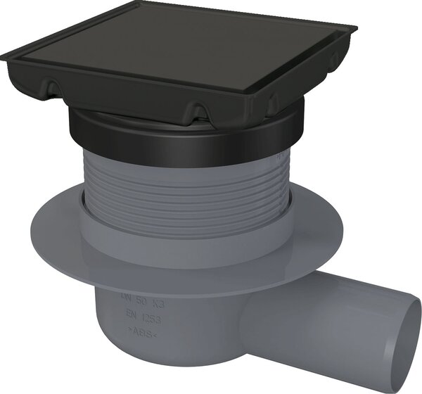 Deante Deante, bodový sprchový žľab s obojstranným roštom 130x130mm, čierna matná, DEA-KOS_N01D