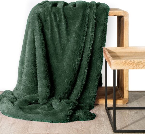 Mäkká huňatá zelená deka TIFFANY 150x200 cm