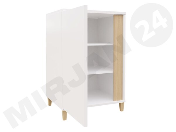 Mirjan24 Skrinka Anrok 50 P AR02, Farby: biela / biely lesk + čierny lesk 5902928361223