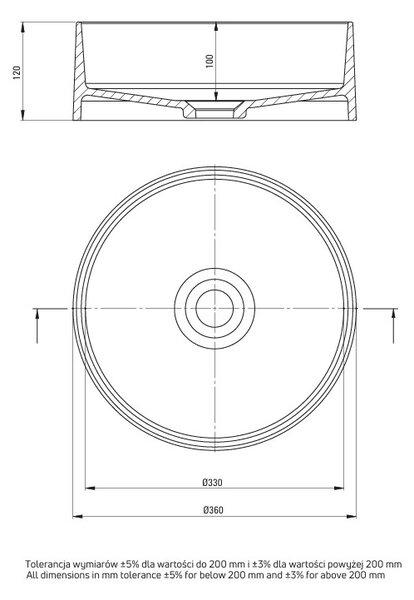 Deante Silia, granitové umývadlo na dosku 360x360x120 mm, béžová, DEA-CQS_5U4S