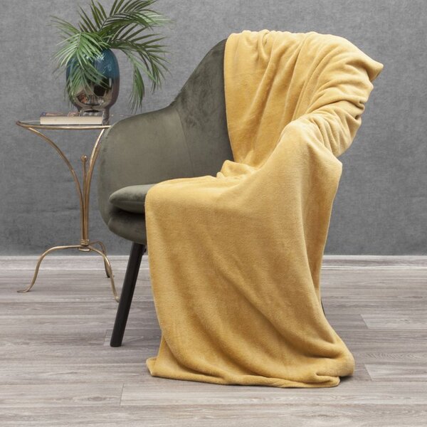 Jemná horčicová deka SIMPLE 150x200 cm