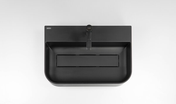 Deante Arnika, granitové umývadlo na dosku 505x405x135 mm, čierna matná, DEA-CQA_NU5S