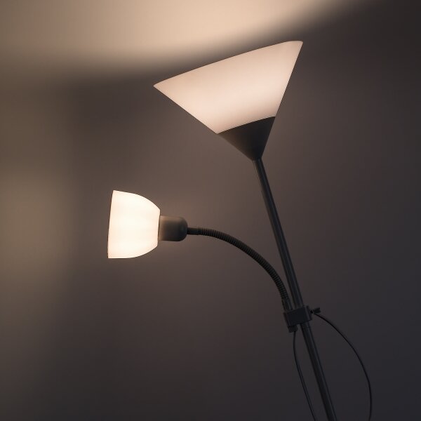 Brilagi - Stojacia lampa ARIANA 1xE27/100W/230V + 1xE14/25W biela