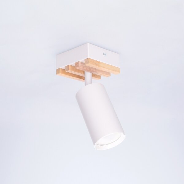 Brilagi - Bodové svietidlo SELE WOOD ACOUSTIC 1xGU10/30W/230V biela/drevo