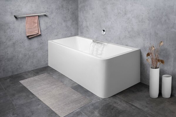 Polysan Polysan, CASCATA L MONOLITH obdĺžniková vaňa 180x80x60cm, kaskáda nerez, 73836ML.100