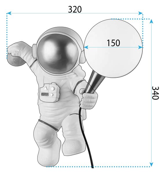 Toolight Toolight, nástenné svietidlo ASTRONAUT APP1804-1W COSMO, biela-zlatá, OSW-04389