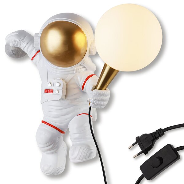 Toolight Toolight, nástenné svietidlo ASTRONAUT APP1804-1W COSMO, biela-zlatá, OSW-04389
