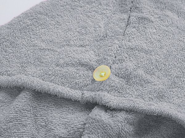 Rýchloschnúci froté turban na vlasy svetlosivý, 100% bavlna