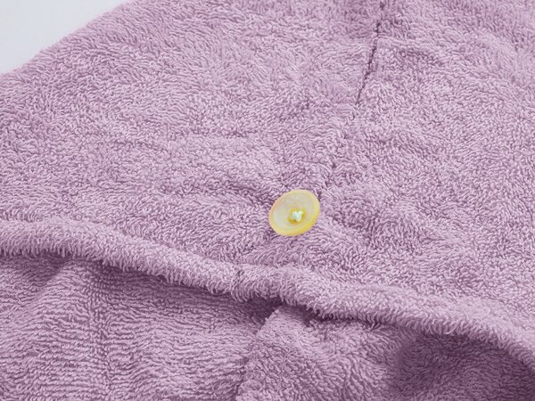 Rýchloschnúci froté turban na vlasy svetlofialový, 100% bavlna