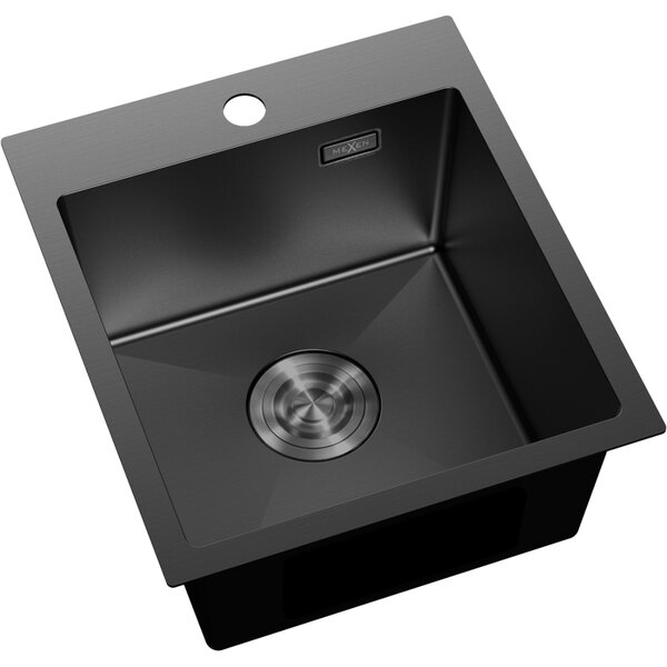 Mexen Solix, 1-komorový nerezový drez 400 x 450 mm, čierna, 6401401000-70