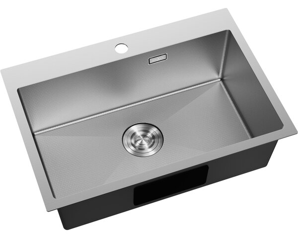 Mexen Solix, 1-komorový nerezový drez 650 x 450 mm, brúsena oceľ, vzor voština, 6403651000-01HC