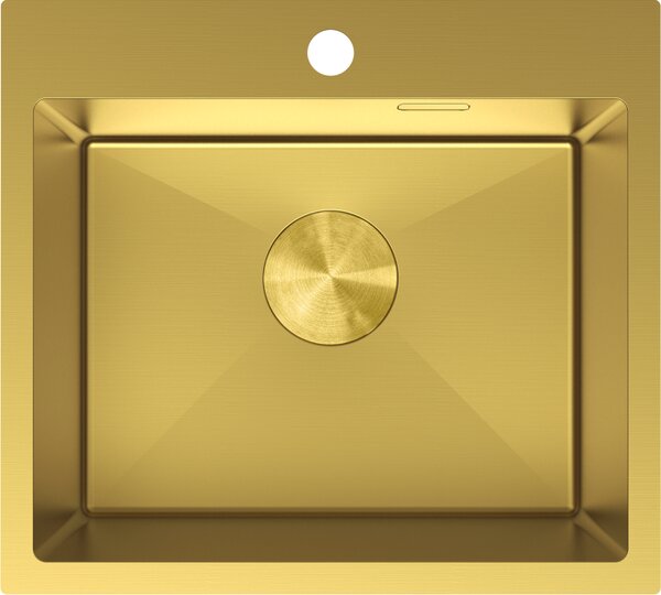 Mexen Solix, 1-komorový nerezový drez 500 x 450 mm, brúsená zlatá, 6402501000-55