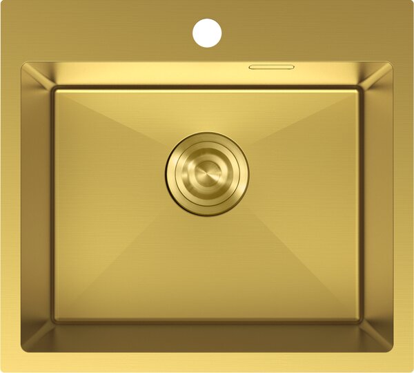 Mexen Solix, 1-komorový nerezový drez 500 x 450 mm, brúsená zlatá, 6402501000-55