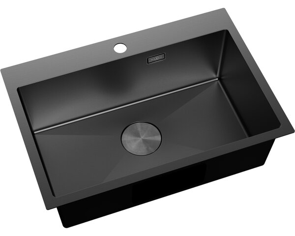 Mexen Solix, 1-komorový nerezový drez 650 x 450 mm, čierna, 6403651000-70