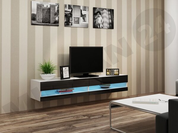 Mirjan24 TV skrinka Zigo New 180, Osvetlenie: bez osvetlenia, Farby: biela / biely lesk 5902928695465