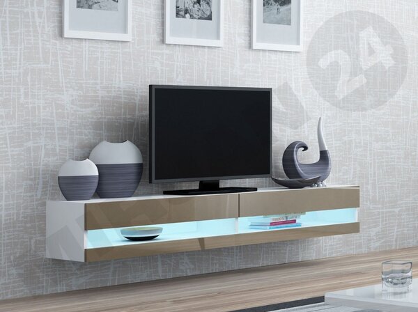 Mirjan24 TV skrinka Zigo New 180, Osvetlenie: bez osvetlenia, Farby: biela / biely lesk 5902928695465