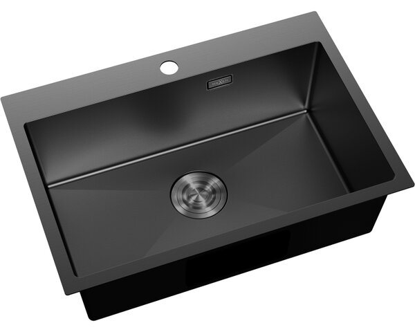 Mexen Solix, 1-komorový nerezový drez 650 x 450 mm, čierna, 6403651000-70