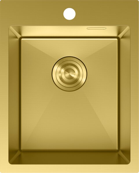 Mexen Solix, 1-komorový nerezový drez 400 x 500 mm, brúsená zlatá, 6406401000-55