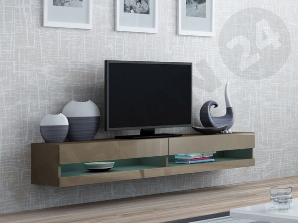 Mirjan24 TV skrinka Zigo New 180, Osvetlenie: bez osvetlenia, Farby: biela / biely lesk 5902928695465