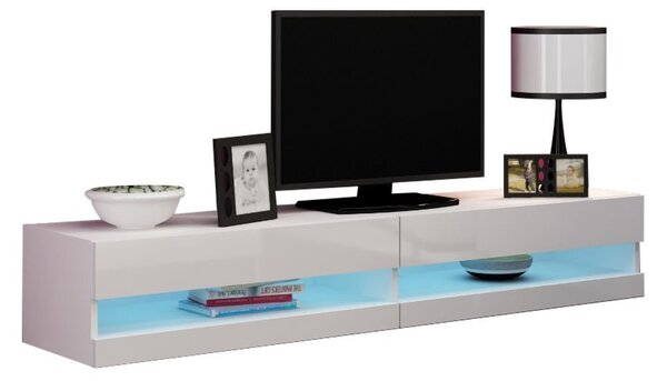 Mirjan24 TV skrinka Zigo New 180, Osvetlenie: bez osvetlenia, Farby: biela / biely lesk 5902928695465