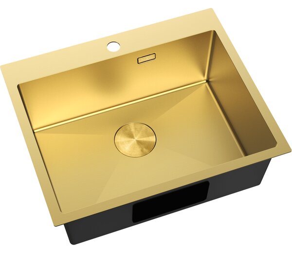 Mexen Solix, 1-komorový nerezový drez 600 x 500 mm, brúsená zlatá, 6408601000-55