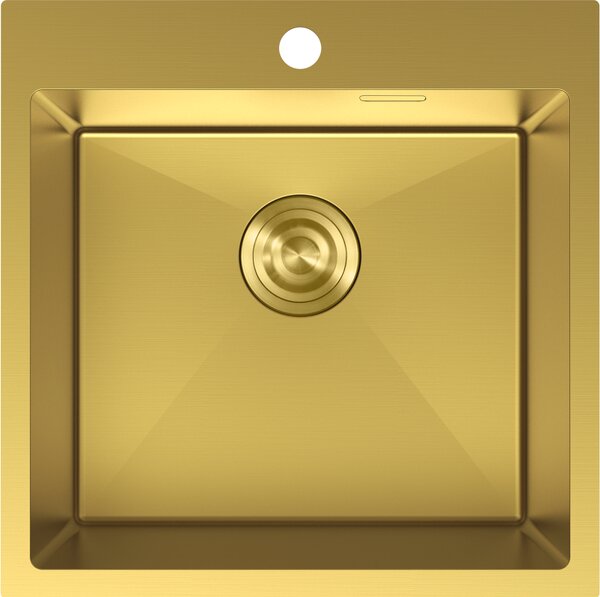 Mexen Solix, 1-komorový nerezový drez 500 x 500 mm, brúsená zlatá, 6407501000-55