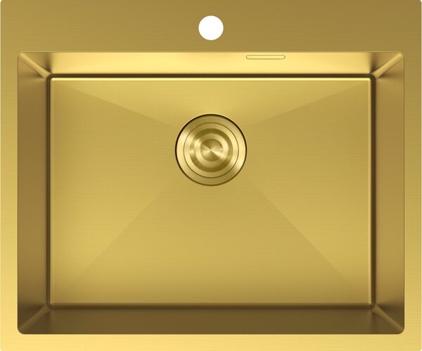 Mexen Solix, 1-komorový nerezový drez 600 x 500 mm, brúsená zlatá, 6408601000-55