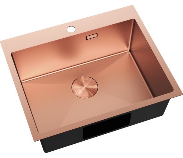 Mexen Solix, 1-komorový nerezový drez 600 x 500 mm, brúsená meď, 6408601000-65