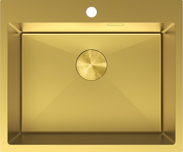 Mexen Solix, 1-komorový nerezový drez 600 x 500 mm, brúsená zlatá, 6408601000-55