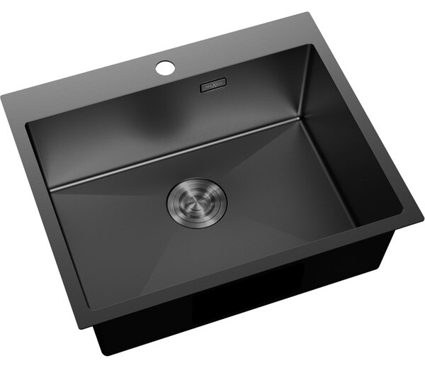 Mexen Solix, 1-komorový nerezový drez 600 x 500 mm, čierna, 6408601000-70