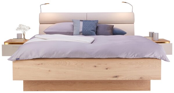 POSTEĽ S NOČNÝMI STOLÍKMI, 180/200 cm, farba duba, piesková Dieter Knoll - Postele