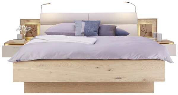 POSTEĽ S NOČNÝMI STOLÍKMI, 180/200 cm, farba duba, piesková Dieter Knoll - Postele