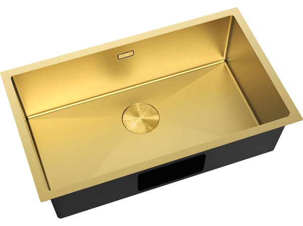 Mexen Trixo, 1-komorový nerezový drez 750 x 440 mm, brúsená zlatá, 6415751000-55