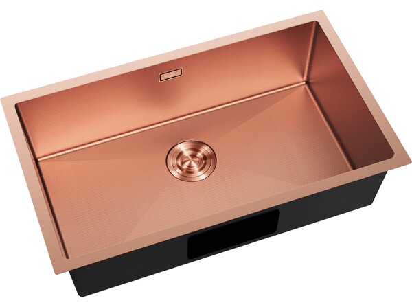Mexen Trixo, 1-komorový nerezový drez 750 x 440 mm, brúsená meď, vzor voština, 6415751000-65HC