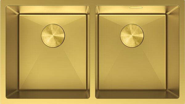 Mexen Binox, 2-komorový nerezový drez 800 x 450 mm, brúsená zlatá, 6421802000-55