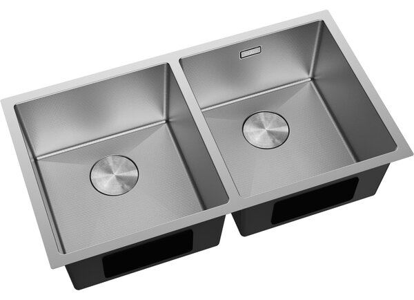 Mexen Binox, 2-komorový nerezový drez 800 x 450 mm, brúsena oceľ, vzor voština, 6421802000-01HC