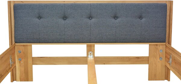 POSTEĽ S NOČNÝMI STOLÍKMI, 180/200 cm, antracitová, divoký dub Linea Natura - Postele